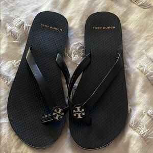 Tory Burch Black Logo Sandals